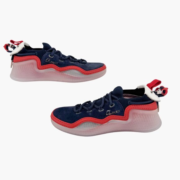 Christian Louboutin Arpoador Navy Drawstring Sock Sneakers Size 39 US 9 Women's - Picture 8 of 16